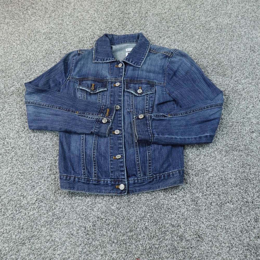 Gap Jacket Womens S Blue Denim Stretch Jean Button Front Trucker Coat Type 3 Y2K